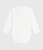 Petit Bateau Babybody met geborduurd kraagje en opschrift op de borst - Afbeelding 2