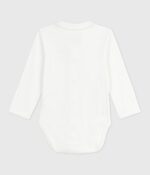 Petit Bateau Babybody met geborduurd kraagje en opschrift op de borst - Afbeelding 2