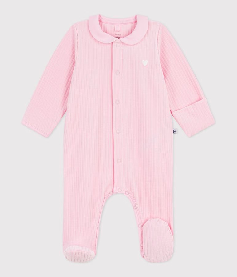 Afbeelding 19 Petit Bateau - Fluwelen Babypyjama Met Effen Kraag Roze - Afbeelding 1