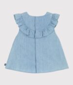 Petit Bateau - Katoenen Babybloesje Zonder Mouwen In Geborduurde Chambray - Afbeelding 5