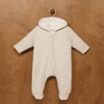 Petit Bateau - Effen Gewatteerd Babypakje Met Capuchon En Voetjes