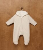 Petit Bateau - Effen Gewatteerd Babypakje Met Capuchon En Voetjes