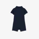 Lacoste Stretch Piqué Rompertje voor Pasgeborenen Navy Blue - Afbeelding 3